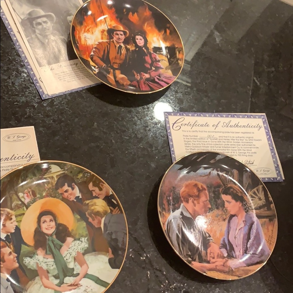 Trio of Gone with the wind plates